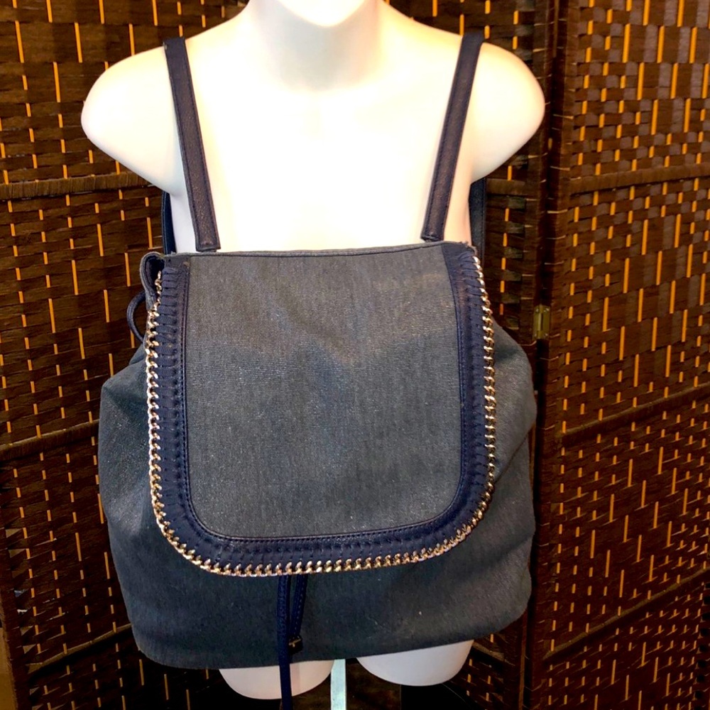 Navy blue canvas, material, backpack by INC International concepts